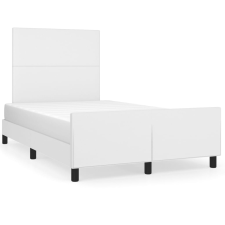 vidaXL fehér műbőr ágykeret fejtámlával 120 x 200 cm (3125440) ágy és ágykellék