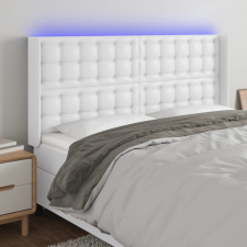 vidaXL fehér műbőr LED-es fejtámla 203x16x118/128 cm ágy és ágykellék