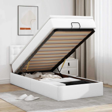 vidaXL fehér műbőr ottomán ágy matraccal 90x200cm ágy és ágykellék