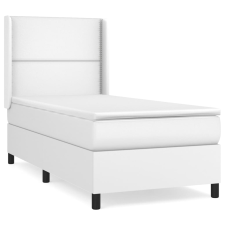 vidaXL fehér műbőr rugós ágy matraccal 100 x 200 cm (3132424) ágy és ágykellék