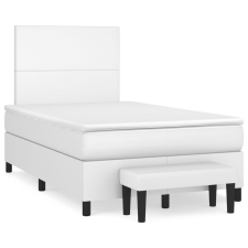 vidaXL fehér műbőr rugós ágy matraccal 120x190 cm ágy és ágykellék