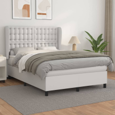 vidaXL fehér műbőr rugós ágy matraccal 140 x 200 cm ágy és ágykellék