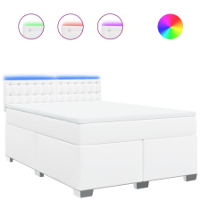 vidaXL fehér műbőr rugós ágy matraccal 140x190 cm (3288421) ágy és ágykellék
