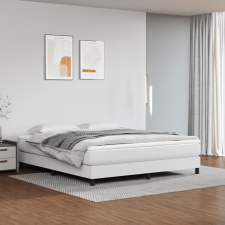 vidaXL fehér műbőr rugós ágy matraccal 160 x 200 cm ágy és ágykellék