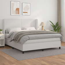 vidaXL fehér műbőr rugós ágy matraccal 160 x 200 cm ágy és ágykellék