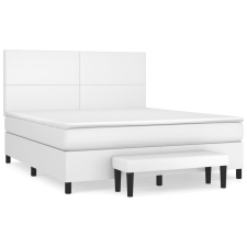 vidaXL fehér műbőr rugós ágy matraccal 160 x 200 cm ágy és ágykellék
