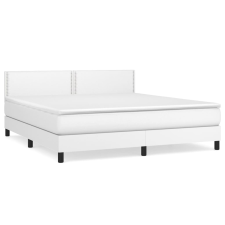 vidaXL fehér műbőr rugós ágy matraccal 160 x 200 cm (3141072) ágy és ágykellék