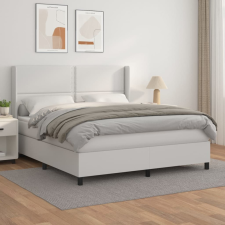 vidaXL fehér műbőr rugós ágy matraccal 180 x 200 cm ágy és ágykellék
