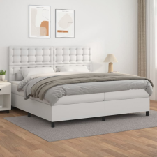 vidaXL fehér műbőr rugós ágy matraccal 200 x 200 cm ágy és ágykellék