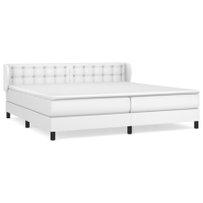 vidaXL fehér műbőr rugós ágy matraccal 200 x 200 cm (3127332) ágy és ágykellék