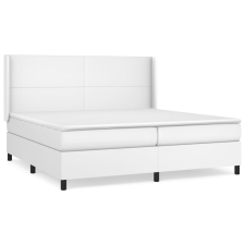vidaXL fehér műbőr rugós ágy matraccal 200 x 200 cm (3132400) ágy és ágykellék