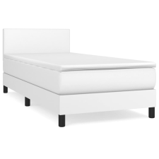 vidaXL fehér műbőr rugós ágy matraccal 90 x 200 cm (3140982) ágy és ágykellék