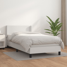 vidaXL fehér műbőr rugós ágy matraccal 90x190 cm ágy és ágykellék