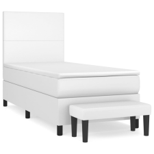 vidaXL fehér műbőr rugós ágy matraccal 90x190 cm (3137516) ágy és ágykellék