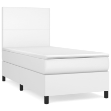 vidaXL fehér műbőr rugós ágy matraccal 90x190 cm (3142696) ágy és ágykellék
