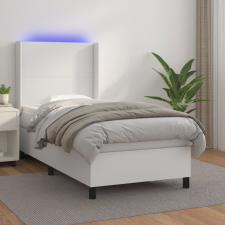 vidaXL fehér műbőr rugós ágy matraccal és LED-del 100x200 cm ágy és ágykellék