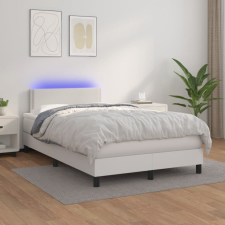 vidaXL fehér műbőr rugós ágy matraccal és LED-del 120x200 cm ágy és ágykellék