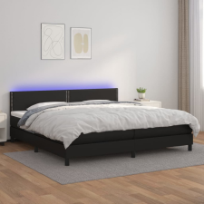 vidaXL Fehér műbőr rugós ágy matraccal és LED-del 200x200 cm ágy és ágykellék