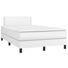 vidaXL fehér műbőr rugós és LED-es ágy matraccal 120x190 cm ágy és ágykellék