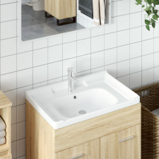 vidaXL fehér négyszögletű kerámia fürdőszobai mosdókagyló 71x48x23 cm szaniter