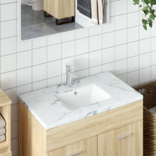 vidaXL fehér négyszögű kerámia fürdőszobai mosdókagyló 36,5x32x15,5 cm szaniter