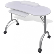 vidaXL Fehér összecsukható manikűr asztal görgőkkel szépségápolási bútor
