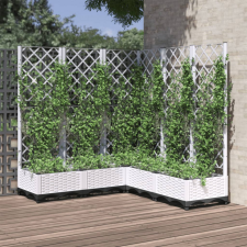 vidaXL Fehér polipropilén rácsos kerti ültetőláda 120 x 120 x 121,5 cm kerti tárolás