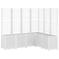 vidaXL fehér polipropilén rácsos kerti ültetőláda 160 x 120 x 140 cm (367879) kerti tárolás