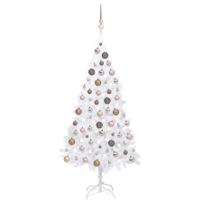 vidaXL fehér PVC műkarácsonyfa LED-ekkel és gömbszettel 120 cm  (3077625) műfenyő
