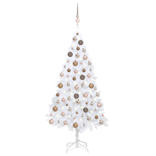 vidaXL fehér PVC műkarácsonyfa LED-ekkel és gömbszettel 180 cm  (3077627) műfenyő