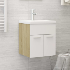 vidaXL fehér-sonoma színű forgácslap mosdószekrény 41 x 38,5 x 46 cm fürdőszoba bútor