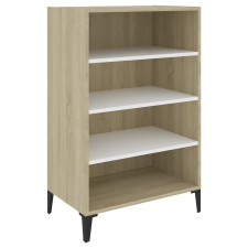 vidaXL fehér-sonomatölgy színű forgácslap tálalószekrény 57x35x90 cm (806135) bútor