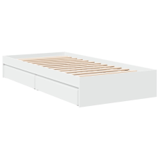 vidaXL fehér szerelt fa ágykeret fiókokkal 100 x 200 cm ágy és ágykellék