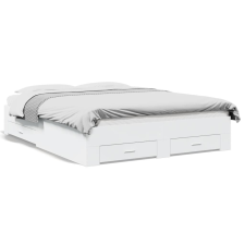 vidaXL fehér szerelt fa ágykeret fiókokkal 160 x 200 cm ágy és ágykellék