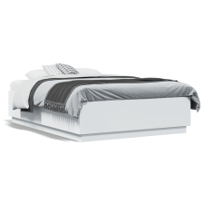 vidaXL fehér szerelt fa ágykeret LED-del 120 x 190 cm ágy és ágykellék