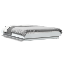 vidaXL fehér szerelt fa ágykeret LED-del 120 x 190 cm ágy és ágykellék