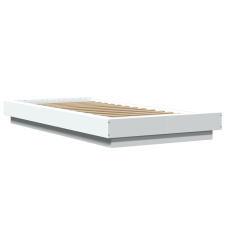 vidaXL fehér szerelt fa ágykeret LED-del 90 x 200 cm ágy és ágykellék