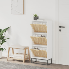 vidaXL fehér szerelt fa cipősszekrény 52x25x120 cm bútor