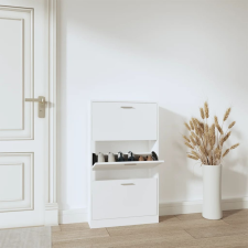 vidaXL fehér szerelt fa cipősszekrény 59x17x108 cm bútor