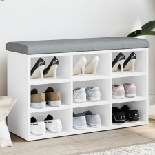 vidaXL Fehér szerelt fa cipőtároló pad 82 x 32 x 50 cm bútor