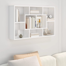 vidaXL fehér szerelt fa fali polc 85 x 16 x 52,5 cm bútor