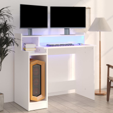 vidaXL Fehér szerelt fa íróasztal LED-ekkel 97 x 90 x 45 cm íróasztal