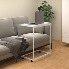 vidaXL fehér szerelt fa kisasztal kerekekkel 55x35x70 cm bútor
