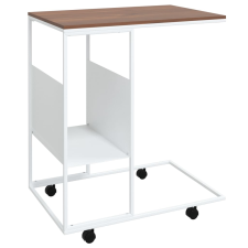 vidaXL fehér szerelt fa kisasztal kerekekkel 55x36x63,5 cm (343110) bútor