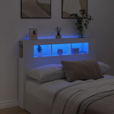 vidaXL fehér szerelt fa LED-es fejtámla 140x18,5x103,5 cm ágy és ágykellék