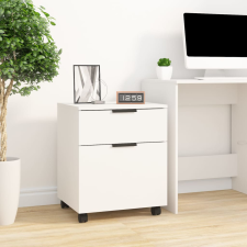 vidaXL fehér szerelt fa mobil iratszekrény kerekekkel 45 x 38 x 45 cm irattároló szekrény