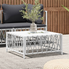 vidaXL fehér szőtt szövet kerti asztal 70 x 70 x 34 cm kerti bútor