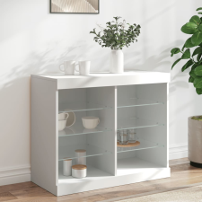 vidaXL fehér tálalószekrény LED-világítással 81 x 37 x 67 cm bútor