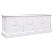 vidaXL fehér tömör császárfa TV-szekrény 108 x 30 x 40 cm bútor
