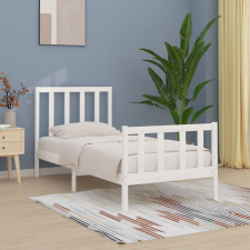 vidaXL fehér tömör fa ágykeret 100 x 200 cm ágy és ágykellék